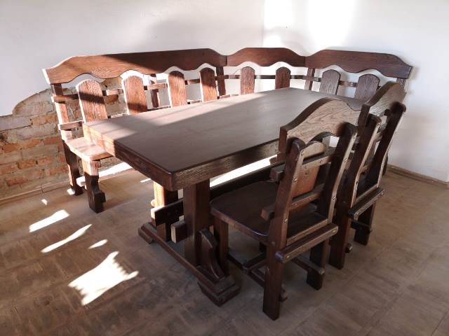 Мебель из массива столы и стулья, лавки